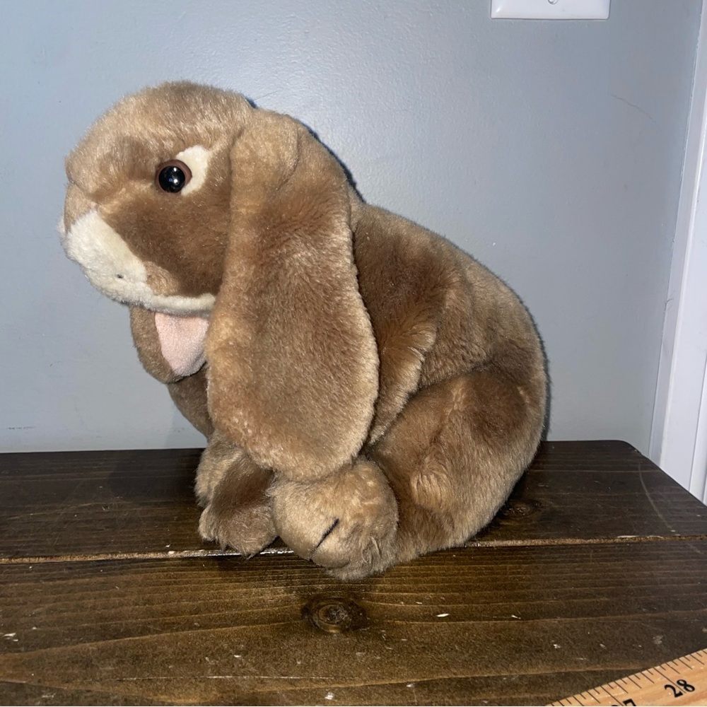 Animal Alley Plush Bunny Rabbit Lop Ear Tan Brown Toys R Us Stuffed Stuffy Vtg